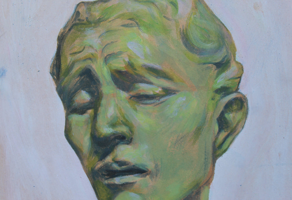 Head of Pierre de Wissant, 2021. Acrylic on Board.